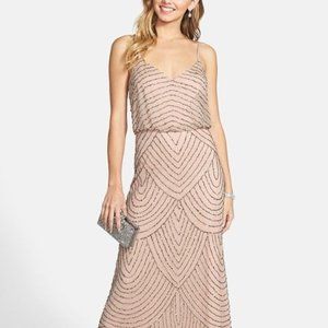 Adrianna Papell Women's Long Beaded Blouson Gown